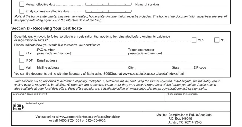 Filling in texas franchise tax form 05 359 part 2