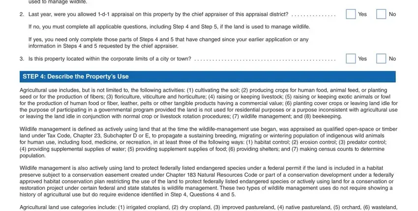Entering details in texas wildlife management annual report part 4