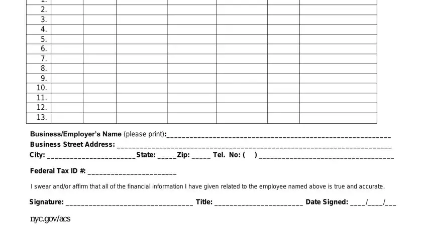 step 3 to filling out nyc administration form 1069
