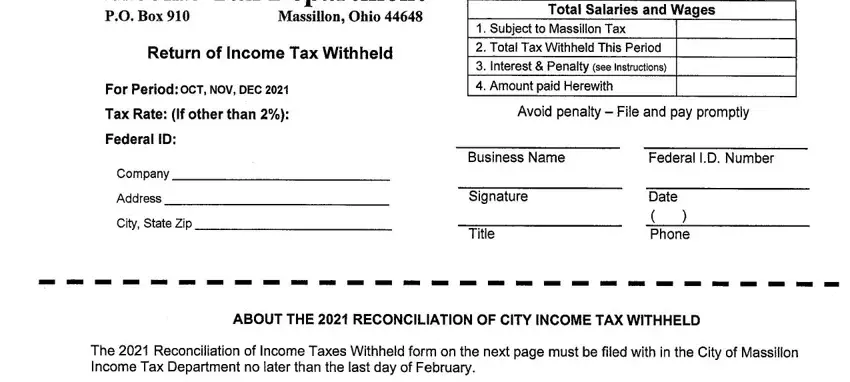 Completing city of massillon income tax forms step 5